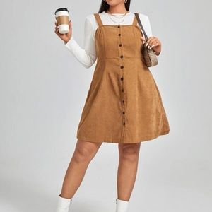 Button Up Pinafore Dress